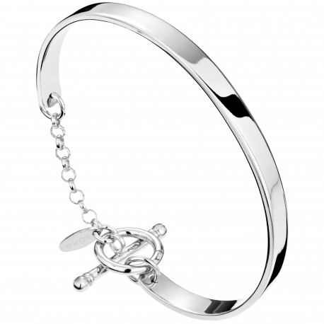 Bracelet Jonc Simple Argenté Pour Homme/femme - Acier Inoxydable, Style Minimaliste