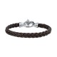 BRACELET ACIER ET CUIR TRESSE FERMOIR MOUSQUETON hector 2