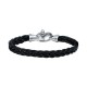 BRACELET ACIER ET CUIR TRESSE FERMOIR MOUSQUETON hector 2