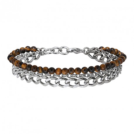 Steel and natural stones bracelet 