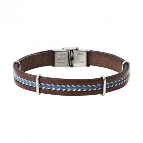 BRACELET ACIER ET CUIR LUIS