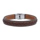 Leather and steel bracelet LUIS