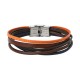 Leather and steel bracelet LUIS