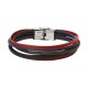 Leather and steel bracelet LUIS