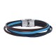 Leather and steel bracelet LUIS