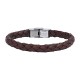 BRACELET CUIR TRESSE ET ACIER HECTOR