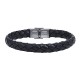BRACELET CUIR TRESSE ET ACIER HECTOR