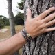 BRACELET ACIER ET CUIR IMPRESSION CAMO