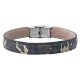 BRACELET ACIER ET CUIR IMPRESSION CAMO