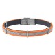 BRACELET ACIER MAILLE MILANAISE ET CORDON COULEUR PAOLO