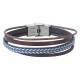 BRACELET ACIER ET CUIR MULTI-FILS RAUL