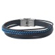 BRACELET ACIER ET CUIR MULTI-FILS RAUL