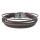 STEEL AND LEATHER BRACELET RAUL