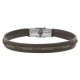 leather bracelet topped with a stitched cord AXEL