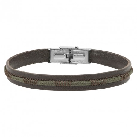 leather bracelet topped with a stitched cord AXEL