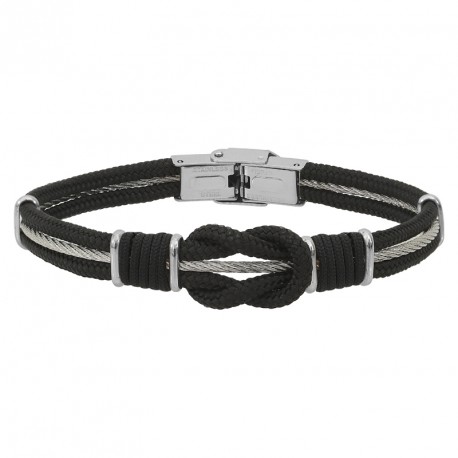 BRACELET ACIER CABLE NOEUD MARIN 