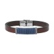 BRACELET ACIER CUIR ET CORDON ANDREA