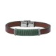 BRACELET ACIER CUIR ET CORDON ANDREA