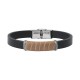 BRACELET ACIER CUIR ET CORDON ANDREA