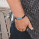 BRACELET ACIER CUIR ET CORDON ANDREA