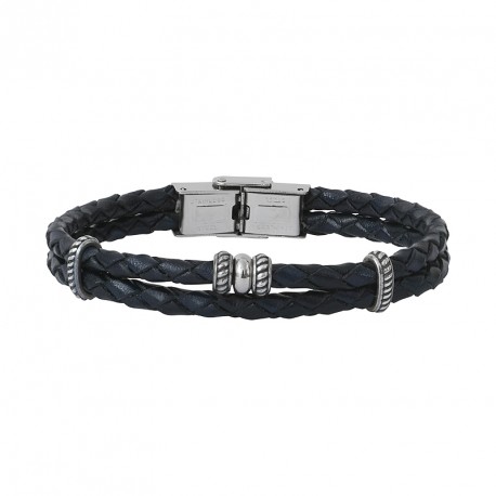 BRACELET CUIR TRESSE 2 RGS JIM