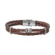 BRACELET CUIR TRESSE 2 RGS JIM