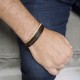 Leather and steel bracelet LUIS