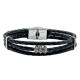 BRACELET CUIR TRESSE 3 RGS JIM