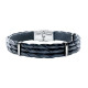 Bracelet acier et cuir torsadé François