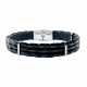 Bracelet acier et cuir torsadé François