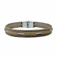 Steel cable and leather bracelet Nicolas