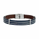 Steel and leather bracelet Pete