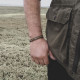 Bracelet cuir et cable acier Nicolas