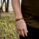 Bracelet acier et cuir torsadé François