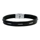 Steel cable and leather bracelet Nicolas