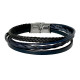 BRACELET ACIER MULTI-CUIRS EDGAR