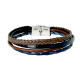 BRACELET ACIER MULTI-CUIRS EDGAR