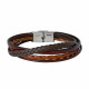 BRACELET ACIER MULTI-CUIRS EDGAR