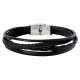 BRACELET ACIER MULTI-CUIRS EDGAR