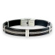 BRACELET ACIER CUIR CORDON EDDIE