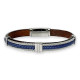 BRACELET ACIER CABLES ET CORDON HANK