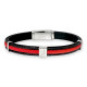 BRACELET CABLE ACIER NOIR ET CORDON IKE