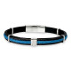 BRACELET CABLE ACIER NOIR ET CORDON IKE