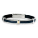 BRACELET CUIR, CABLES ACIER ET OR AARON