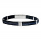 BRACELET CABLE ACIER NOIR ET CORDON IKE