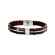 BRACELET CUIR TORSADE ET CABLE ACIER ADRIEN