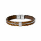 BRACELET CUIR TORSADE ET CABLE ACIER ADRIEN