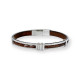 BRACELET ACIER CABLES ET CUIR LOUIS