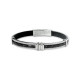 BRACELET ACIER CABLES ET CUIR LOUIS