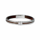 BRACELET CABLES ACIER ET CUIR DE COULEUR LEO